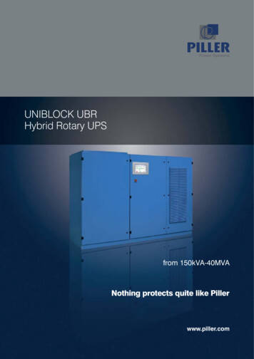 UNIBLOCK UBR Hybrid Rotary UPS - PILLER