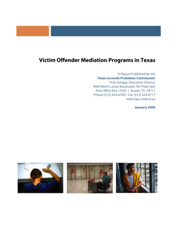 Victim Offender Mediation Report 200901 - Texas