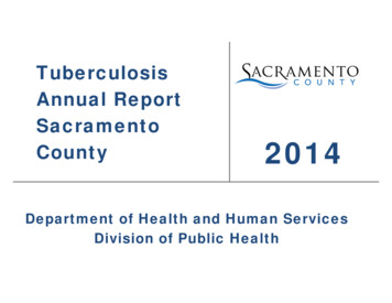 Tuberculosis Annual Report Sacramento County 2014