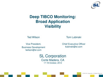 Deep TIBCO Monitoring: Broad Application Visibility - SL Corp.