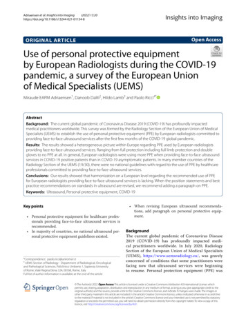 Use Of Personal Protective Equipment By European . - SpringerOpen