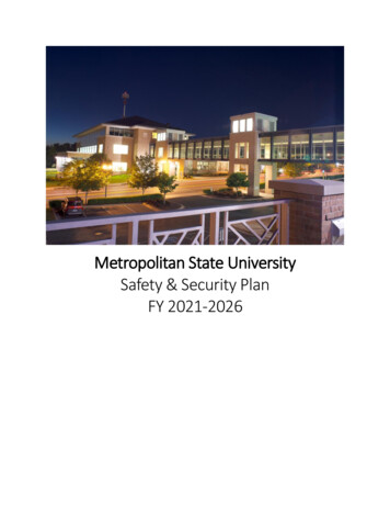 Metropolitan State University Safety & Security Plan, FY 2021-2026