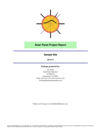 Solar Panel Project Report - Solar Panel Optimizer