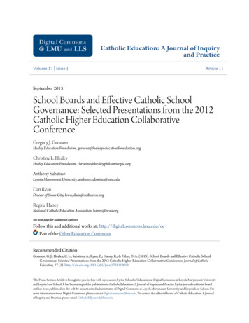 School Boards And Effective Catholic School Governance