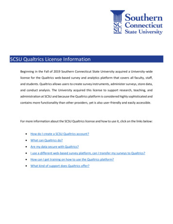 SCSU Qualtrics License Information - Southern Connecticut State University
