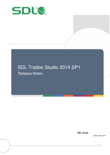 SDL Trados Studio 2014 SP1 - Release Notes - Transeconomy