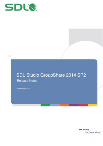 SDL Studio GroupShare 2014 SP2 - Release Notes - RWS
