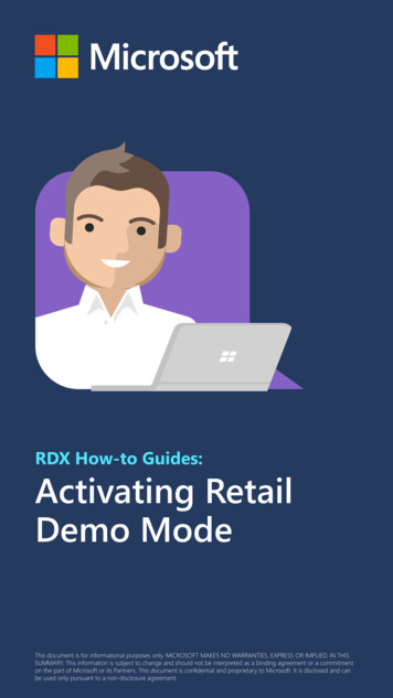 Activating Retail Demo Mode - Dstewart 