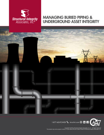 Managing Buried Piping & Underground Asset Integrity