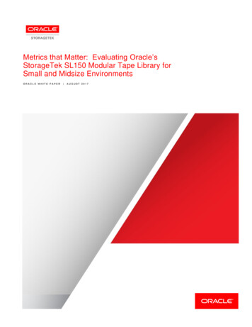 Metrics That Matter: Evaluating Oracle's StorageTek SL150 Modular Tape .