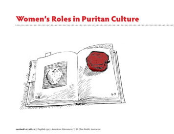 Women's Roles In Puritan Culture - Davidglensmith 