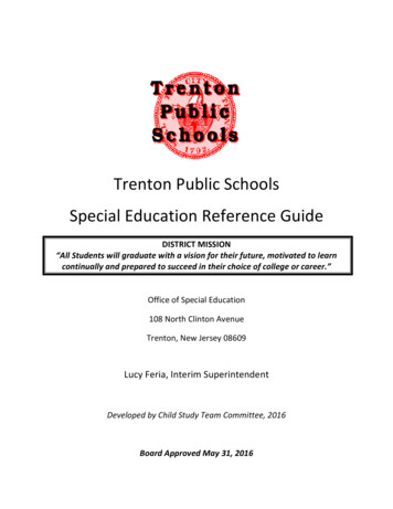 Trenton Public Schools Special Education Reference Guide