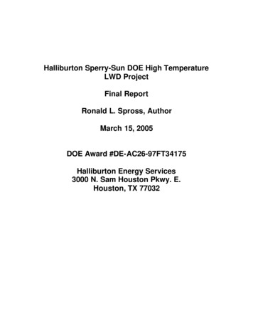 Halliburton Sperry-Sun DOE High Temperature - FlashPoint Components