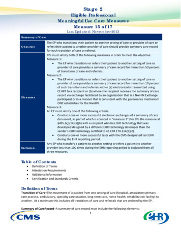 Stage 2 Eligible Professional Meaningful Use Core Measures, Measure 15 .