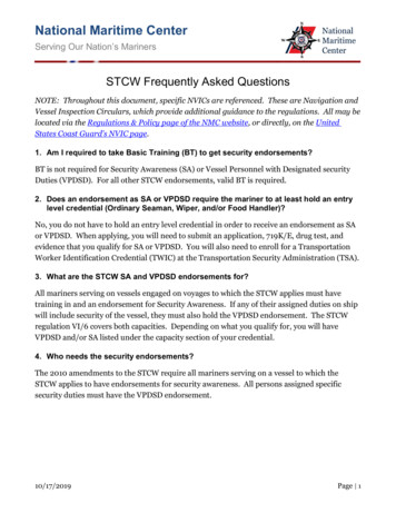 STCW Frequently Asked Questions - United States Coast Guard