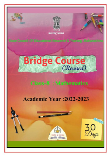 Bridge Course - Maa.ac.in
