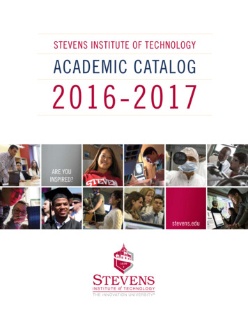 Stevens Institute Of Technology Acad Emic Catalog 2016- 2017