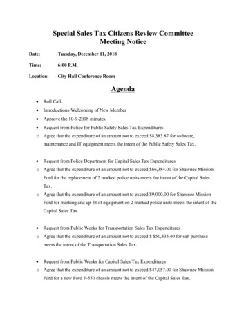 Special Sales Tax Citizens Review Committee Meeting Notice