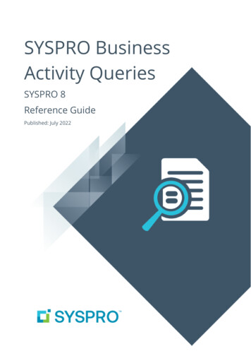 SYSPRO Business Activity Queries