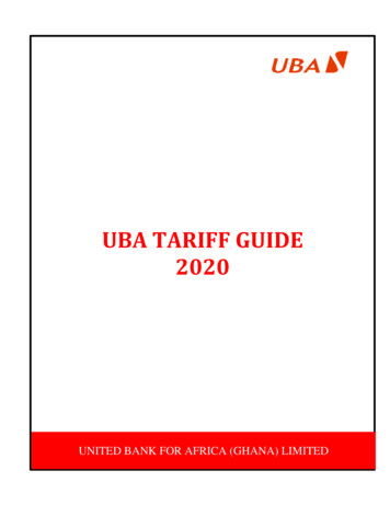 Uba Tariff Guide 2020 - UBA Ghana