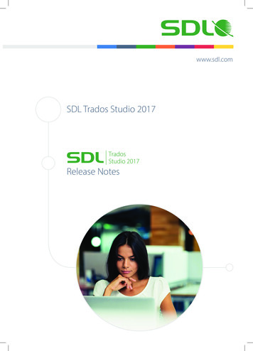 SDL Trados Studio 2017 Release Notes - Ampertrans.de