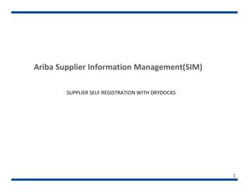 Ariba Supplier Information Management(SIM)