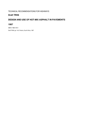 Draft TRH8 DESIGN AND USE OF HOT -MIX ASPHALT IN PAVEMENTS 1987