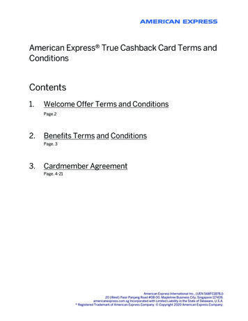 American Express True Cashback Card Terms And