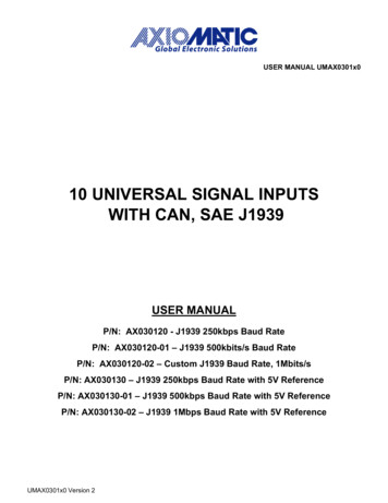 10 UNIVERSAL SIGNAL INPUTS WITH CAN, SAE J1939 - Axiomatic