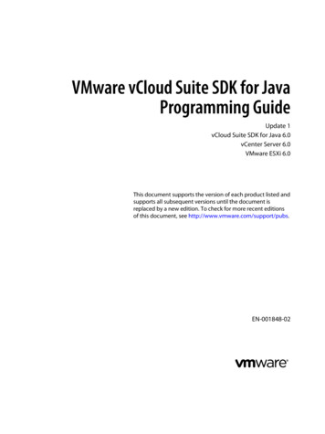 VMware VCloud Suite SDK For Java Programming Guide - VCloud Suite SDK .
