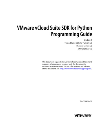 VMware VCloud Suite SDK For Python Programming Guide - VCloud Suite SDK .