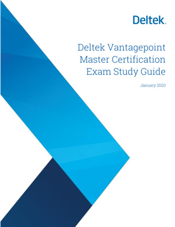 Deltek Vantagepoint Master Certification Exam Study Guide