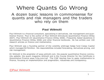 Where Quants Go Wrong - Institutional Money