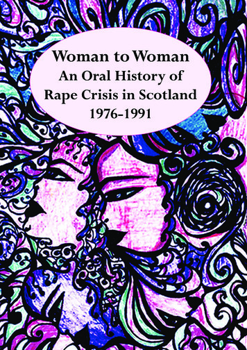 Woman To Woman - Rape Crisis Scotland