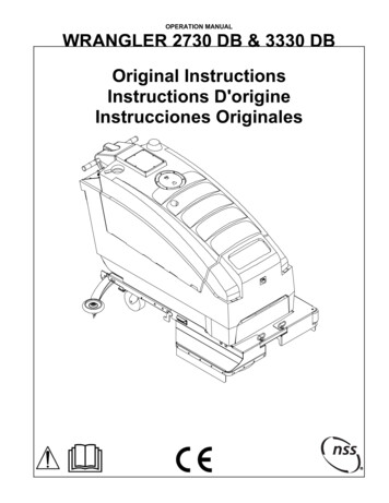 OPERATION MANUAL WRANGLER 2730 DB & 3330 DB Original Instructions .