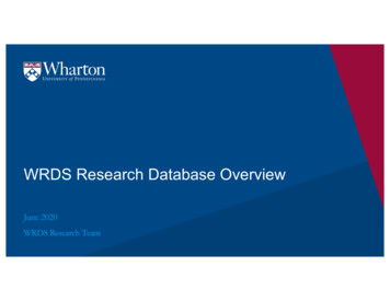 Wrds Db Overview