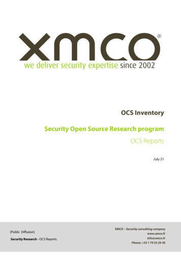 OCS Inventory Security Open Source Research Program - XMCO
