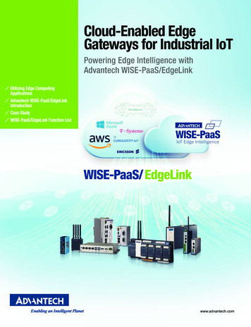 Cloud-Enabled Edge Gateways For Industrial IoT - Advantech