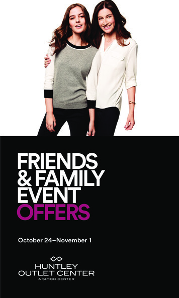 Friends & Family Event Offers