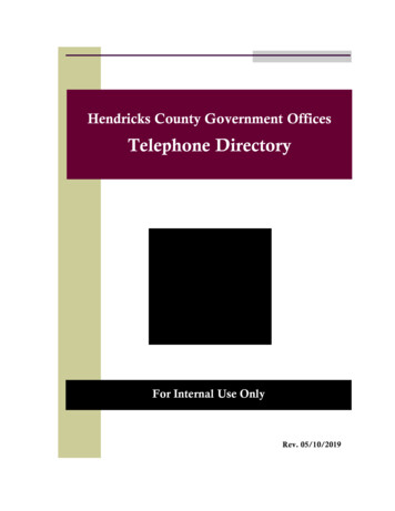 Telephone Directory - Home / Hendricks County, IN