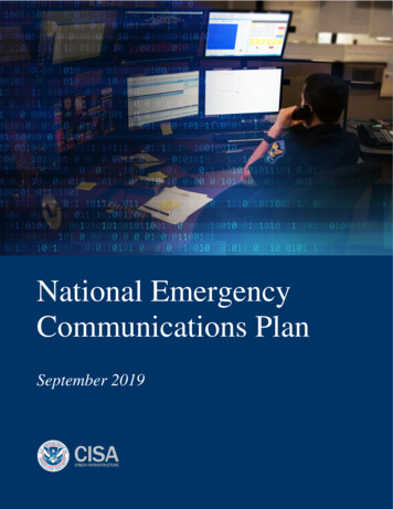 National Emergency Communications Plan - CISA
