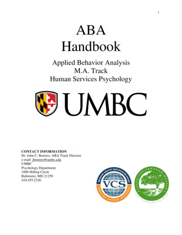 1 ABA Handbook - Psychology.umbc.edu