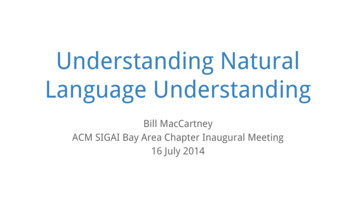 Language Understanding Understanding Natural - Stanford University