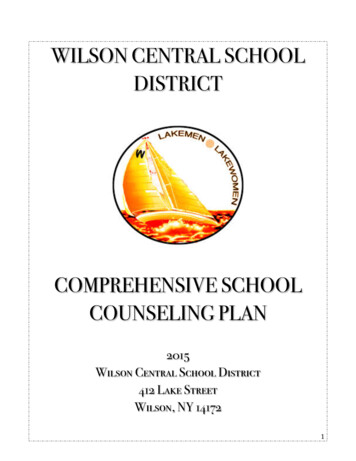 WILSON CENTRAL SCHOOL DISTRICT COUNSELING PLAN(revised)