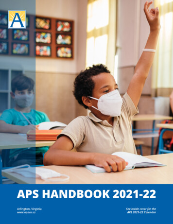 APS HANDBOOK 2021-22 - Arlington Public Schools