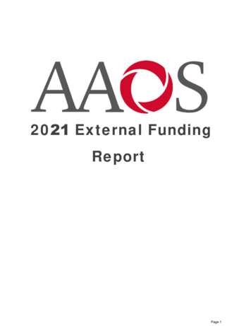 2021 External Funding Report - American Academy Of Orthopaedic Surgeons