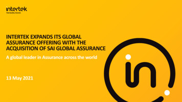 Intertek Expands Its Global Assurance Offering With The Acquisition Of .