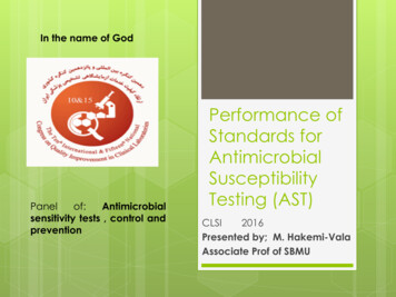 Performance Standards For Antimicrobial Susceptibility Testing