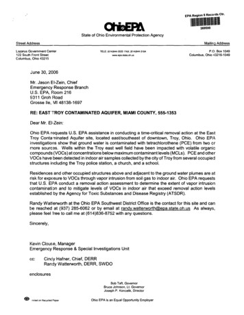 Re: East Troy Contaminated Aquifer, Miami County, 555-1353