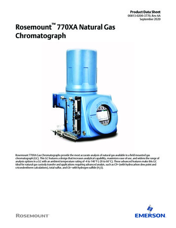 Product Data Sheet: Rosemount 770XA Natural Gas Chromatograph